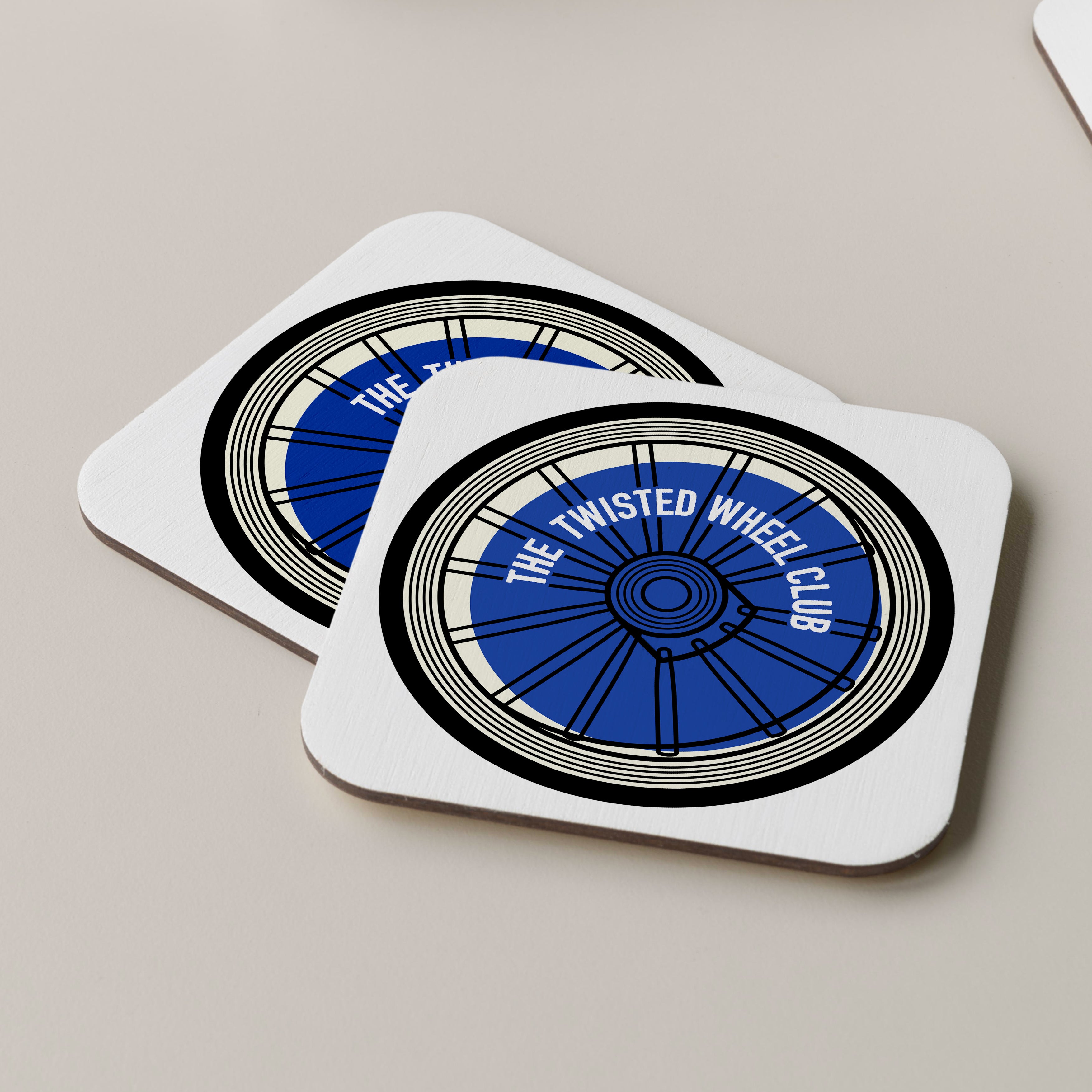 The Twisted Wheel Club Coasters Blue