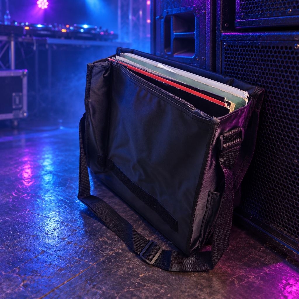 Personalised DJ Record Bag – Custom Name or Logo, Holds 30 × 12″ Vinyl Records