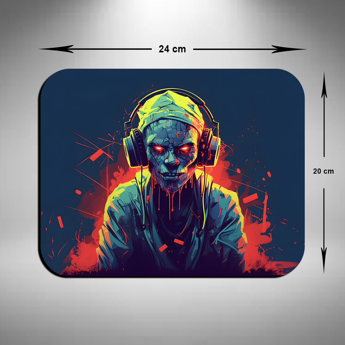 Zombie Wearing Headphones Mouse Mat