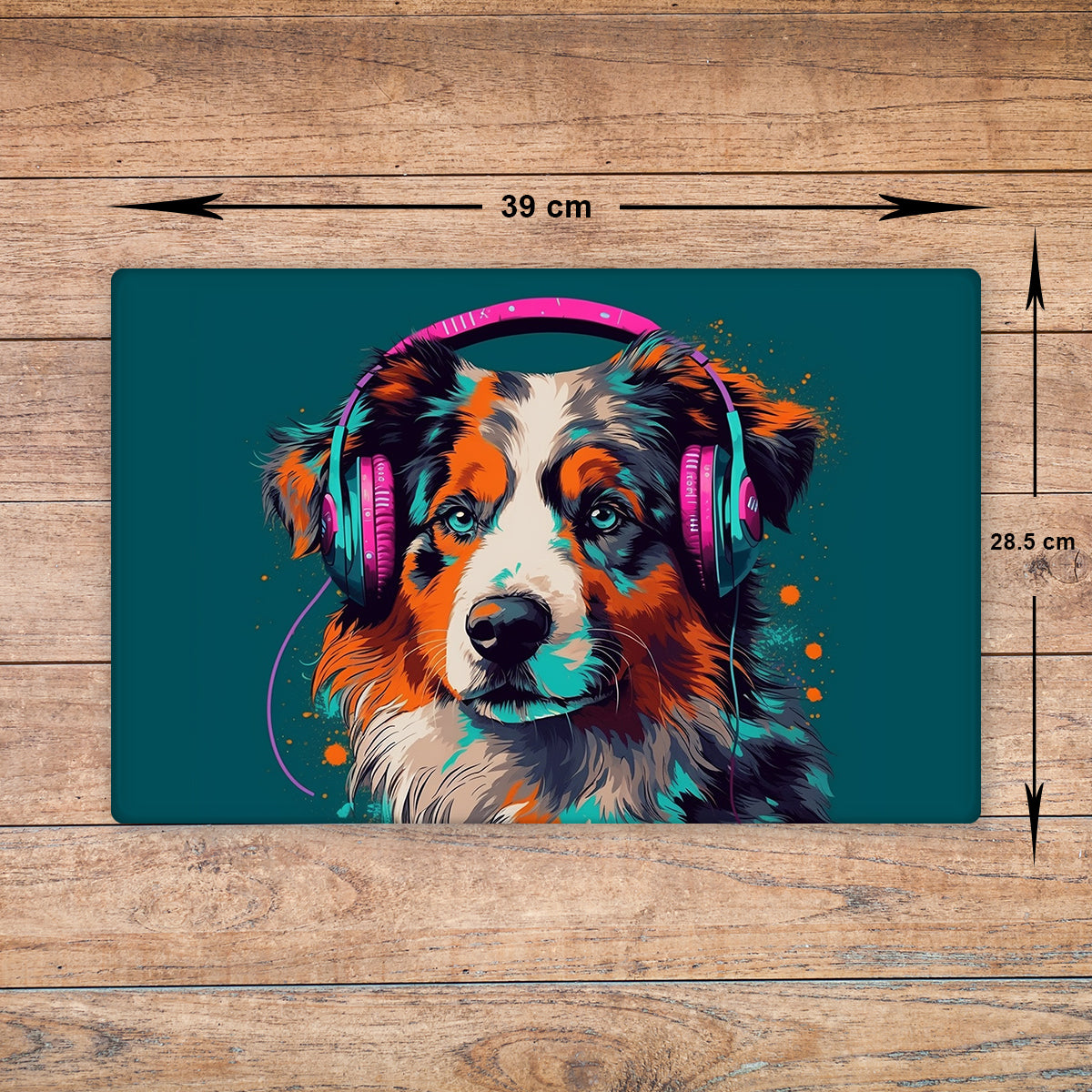 Australian Shepherd Glass Chopping Board – A3