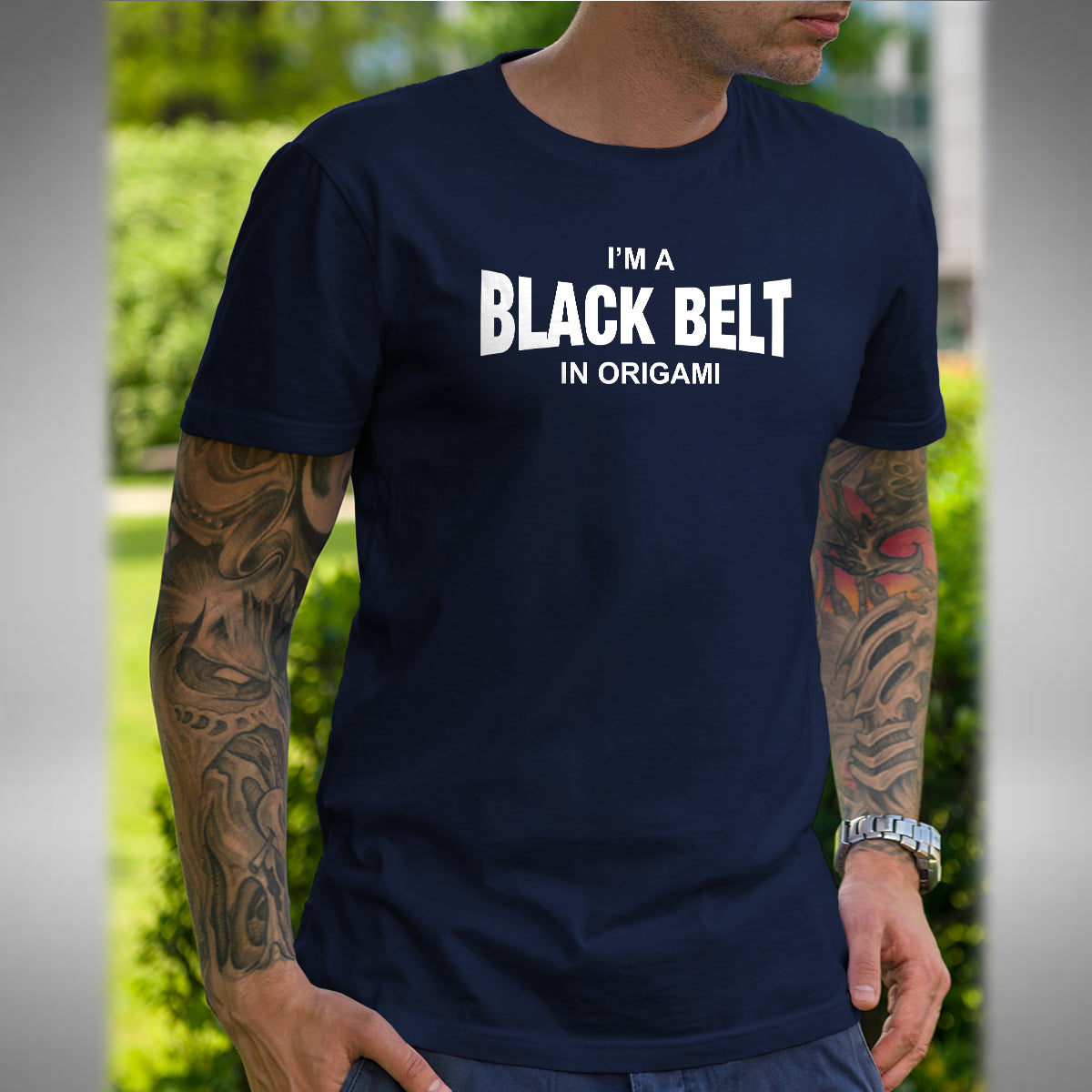 Black Belt In Origami T Shirt - Funny Only Fools And Horses Inspired