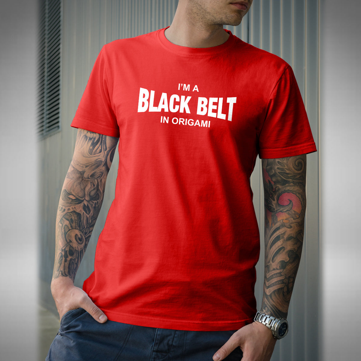 Black Belt In Origami T Shirt - Funny Only Fools And Horses Inspired