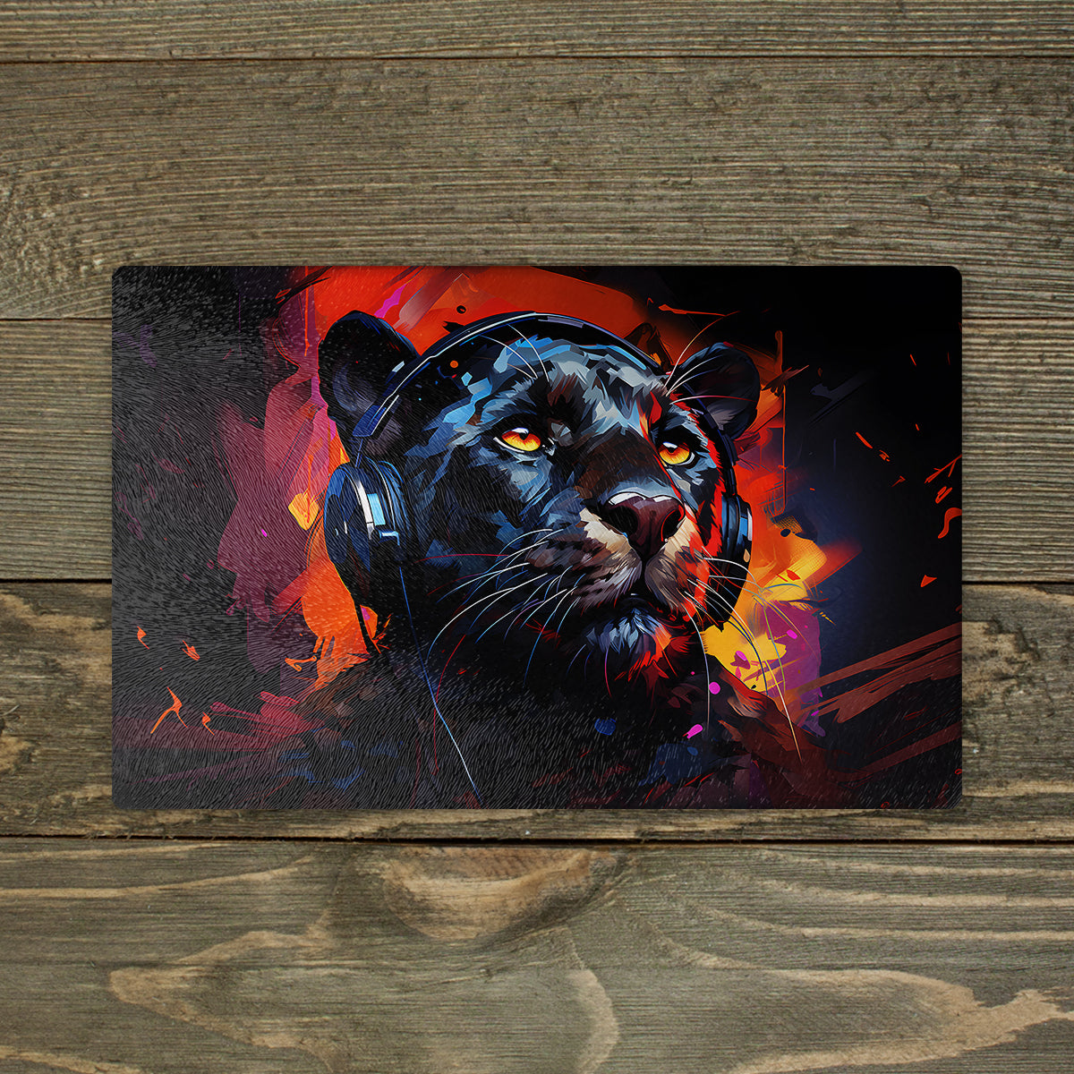 Black Panther Glass Chopping Board – A3