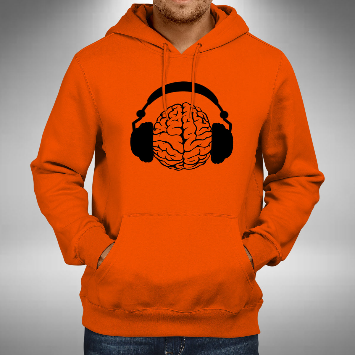 Brain Headphones Adult Hoodie - Funny Dj Music Lover House Dance