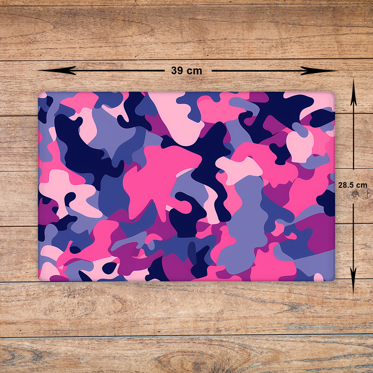 Camouflage Glass Chopping Board – Pink and Blue, A3