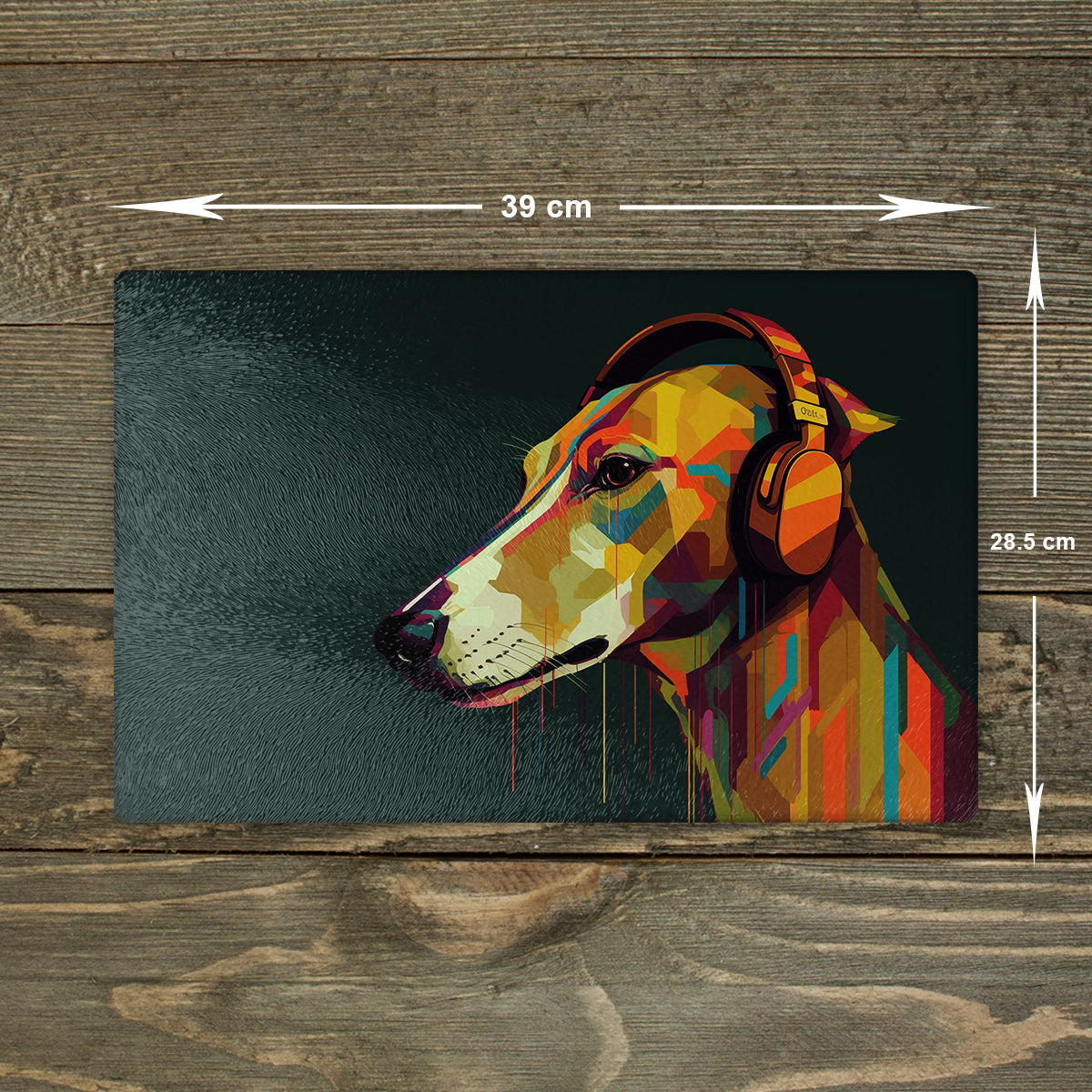 Greyhound Glass Chopping Board – Dog, A3