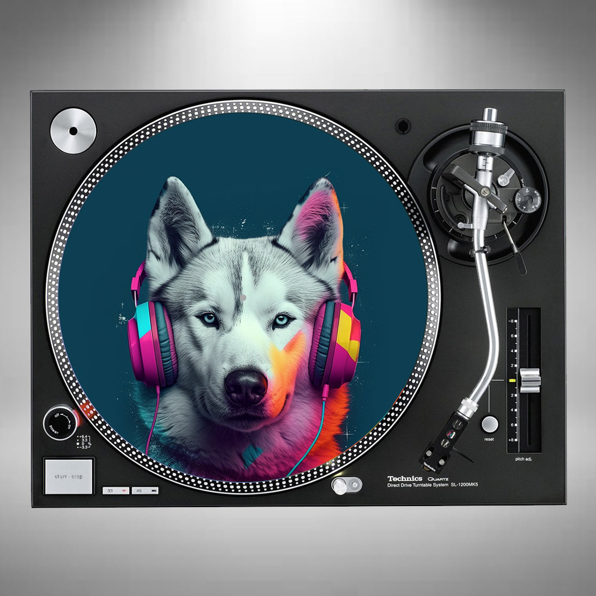 Siberian Husky Wearing Headphones Slipmats