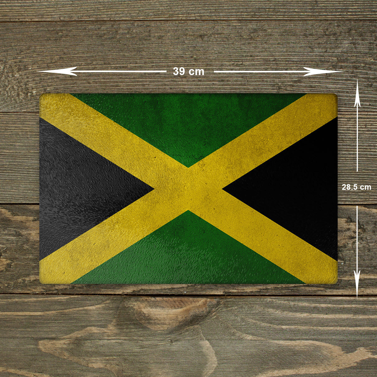 Jamaican Glass Chopping Board - Cutting Board Worktop Saver Large A3 Size