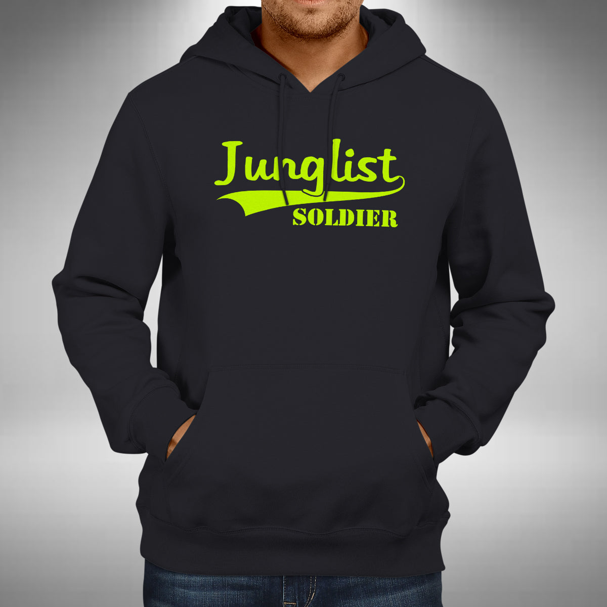 Junglist Soldier Adult Hoodie - Jungle Drum & Bass Old Skool Raver