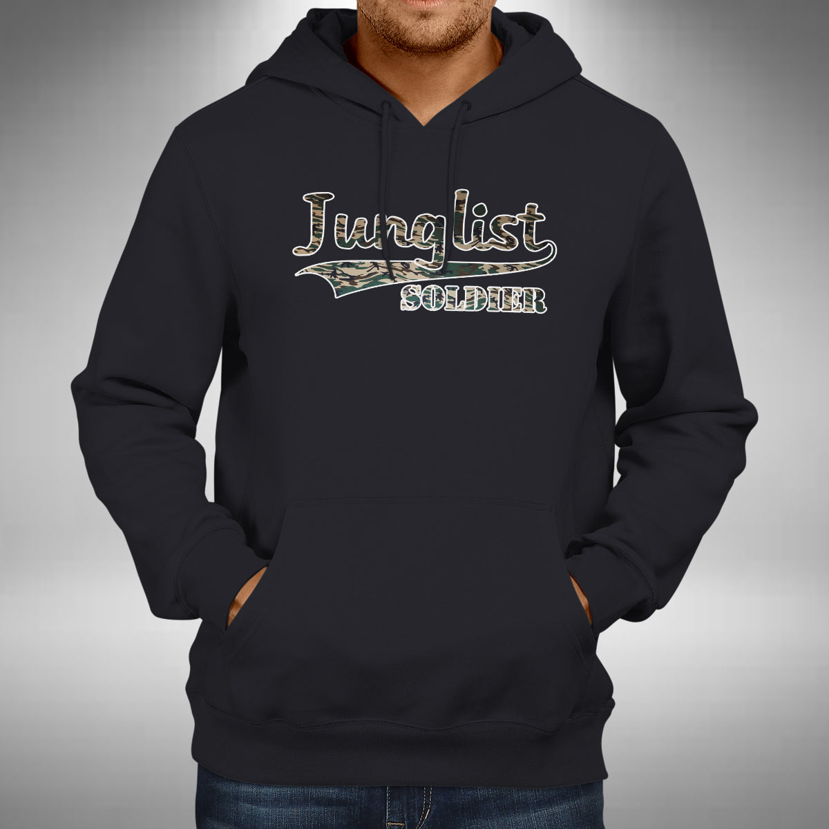 Junglist Soldier Adult Hoodie - Jungle Drum & Bass Old Skool Raver
