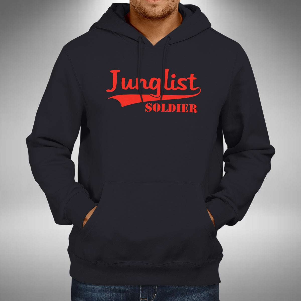 Junglist Soldier Adult Hoodie - Jungle Drum & Bass Old Skool Raver