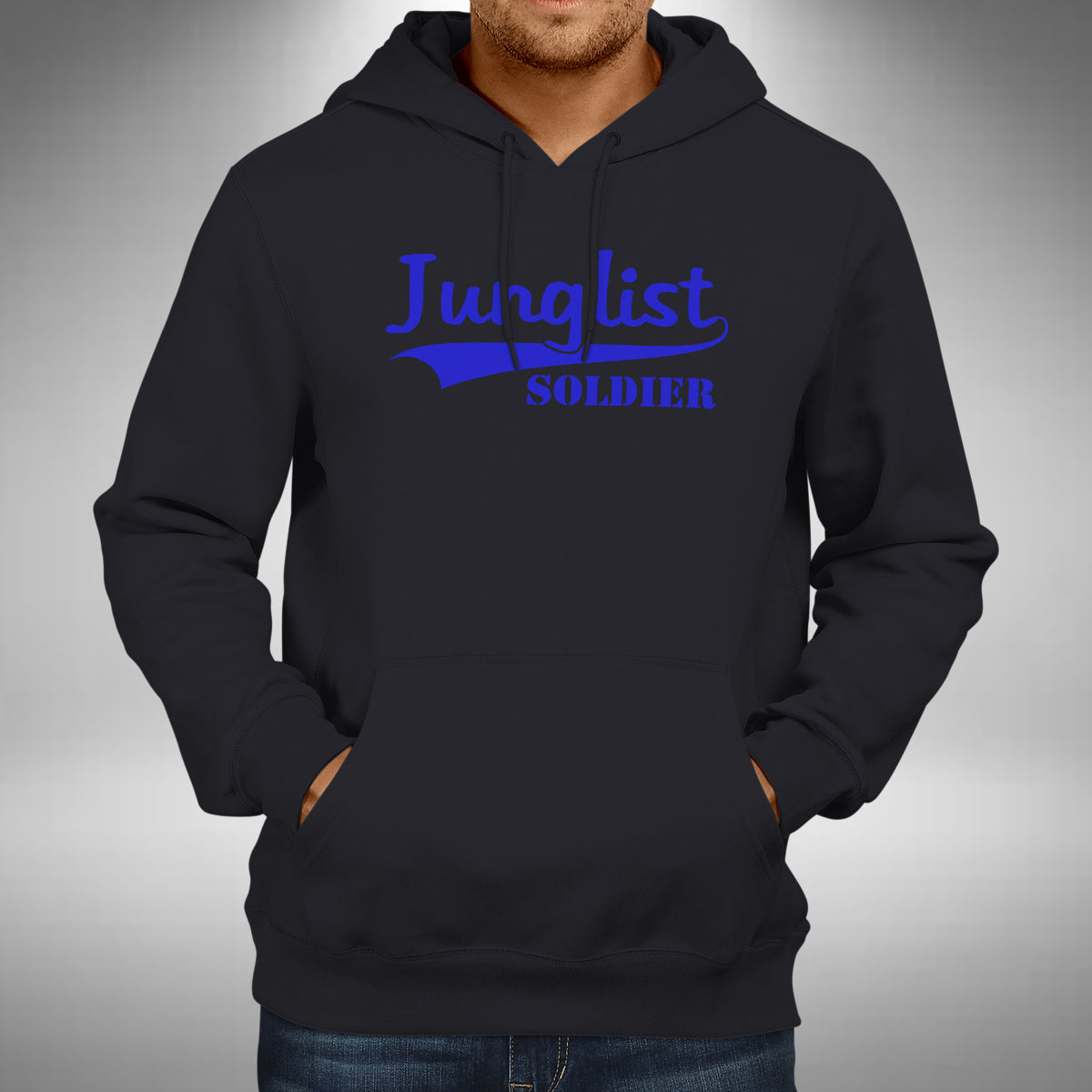 Junglist Soldier Adult Hoodie - Jungle Drum & Bass Old Skool Raver
