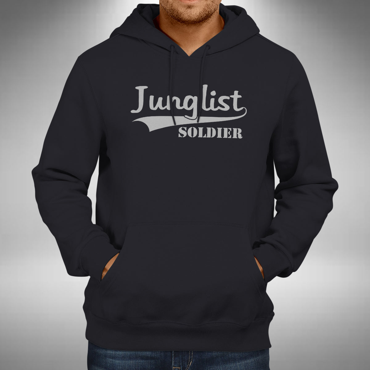 Junglist Soldier Adult Hoodie - Jungle Drum & Bass Old Skool Raver