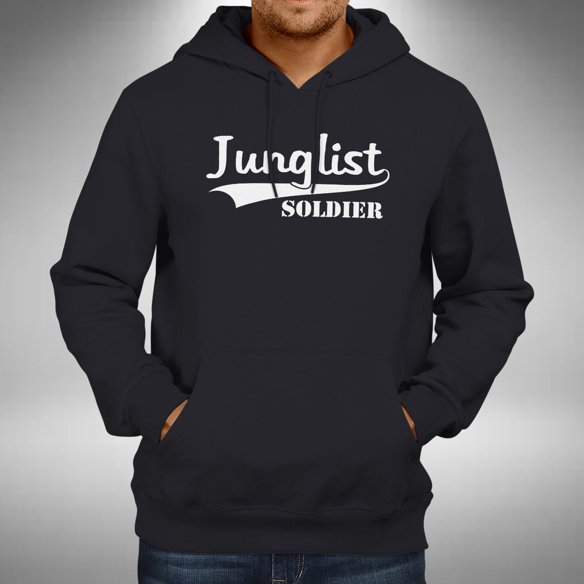 Junglist Soldier Adult Hoodie - Jungle Drum & Bass Old Skool Raver