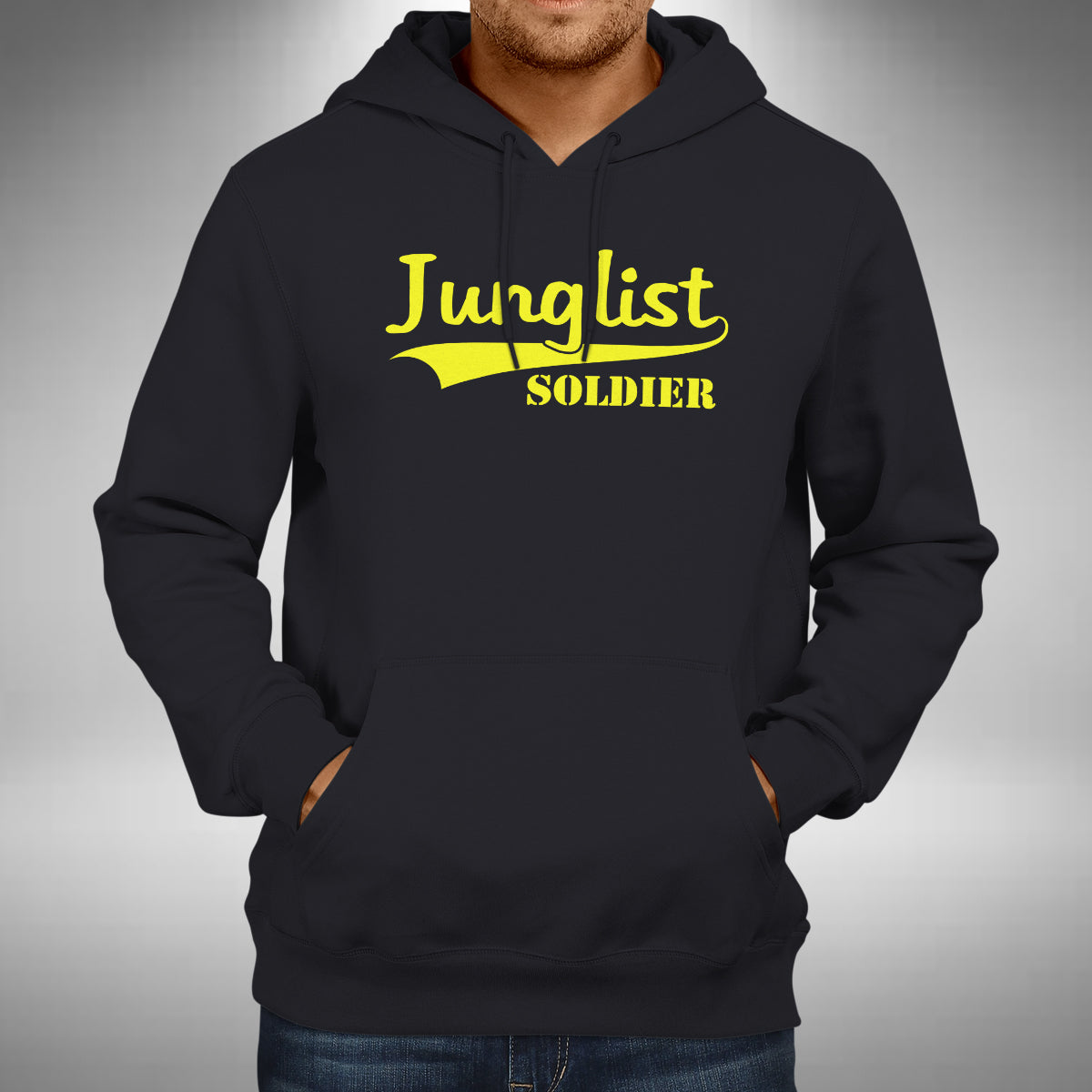 Junglist Soldier Adult Hoodie - Jungle Drum & Bass Old Skool Raver