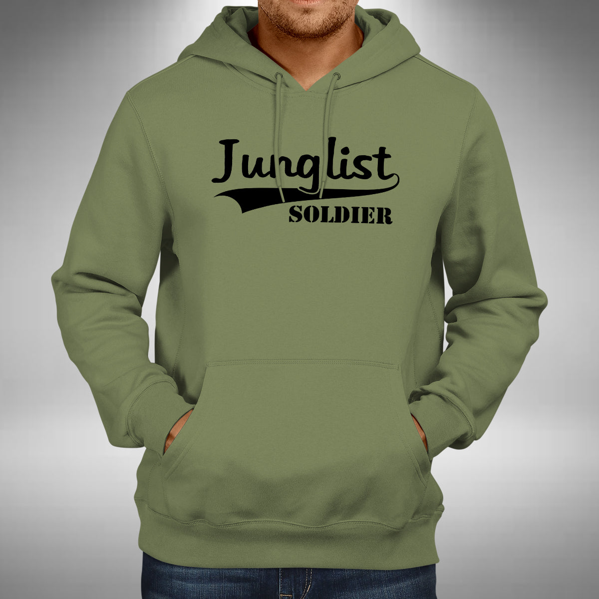 Junglist Soldier Adult Hoodie - Jungle Drum & Bass Old Skool Raver