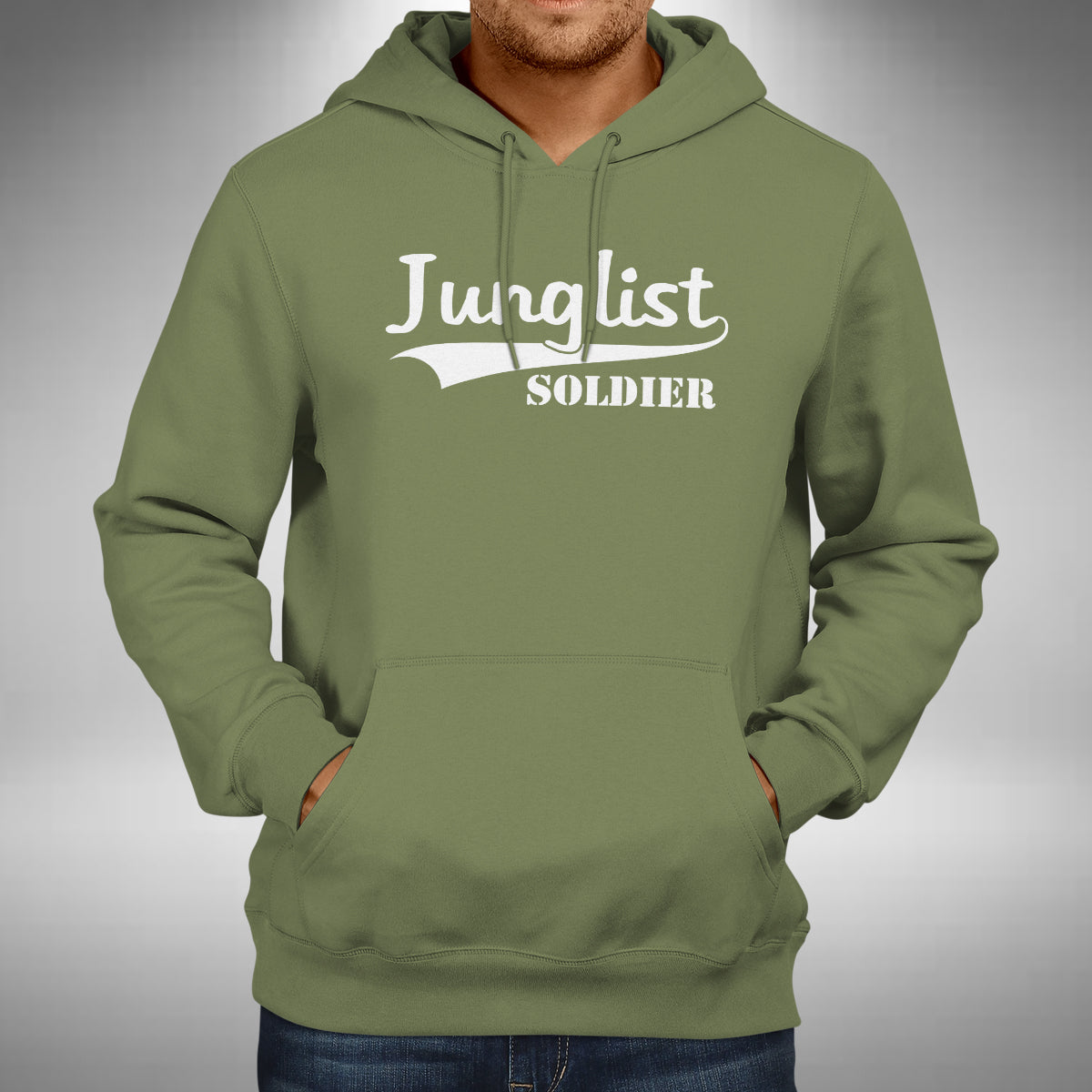 Junglist Soldier Adult Hoodie - Jungle Drum & Bass Old Skool Raver