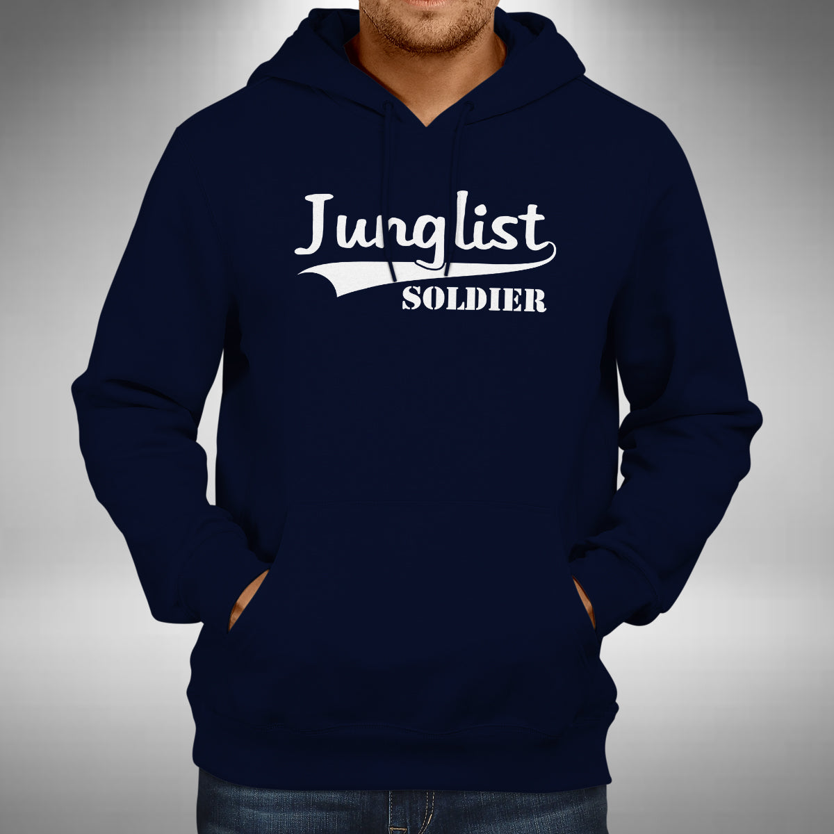Junglist Soldier Adult Hoodie - Jungle Drum & Bass Old Skool Raver