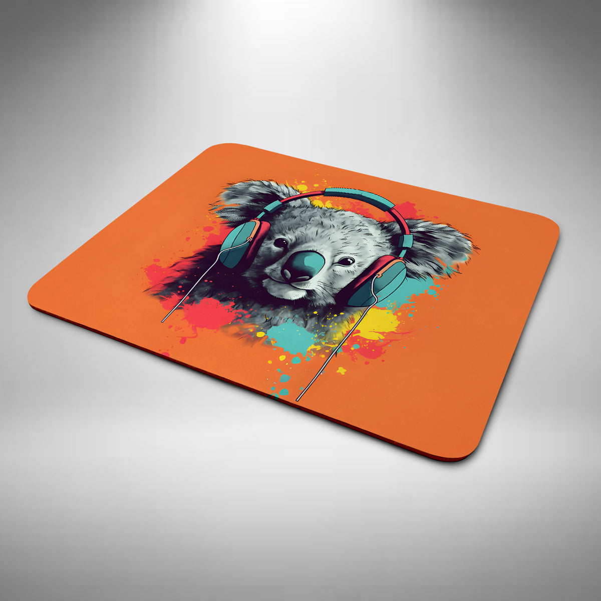Koala Wearing Headphones Mouse Mat