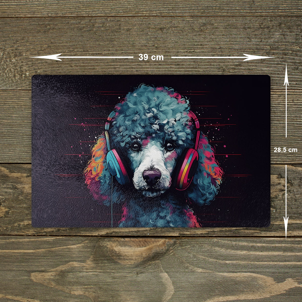Poodle Glass Chopping Board – A3