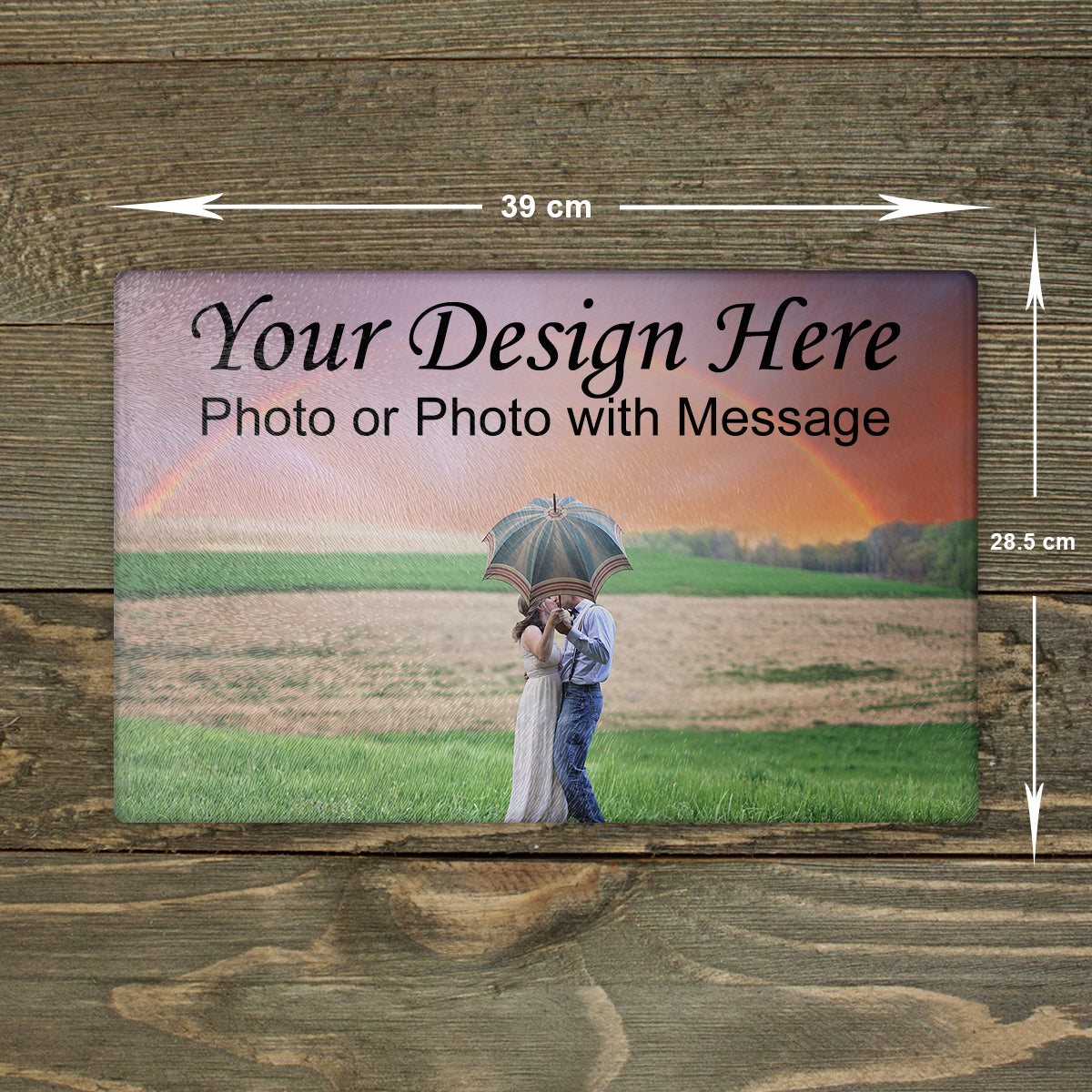 Personalised Glass Chopping Board - Cutting Board Worktop Saver Custom Large A3