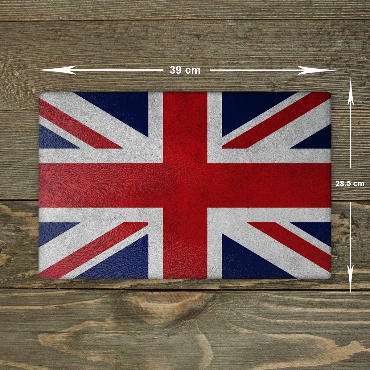 Union Jack Glass Chopping Board - Cutting Board Worktop Saver England A3 Size
