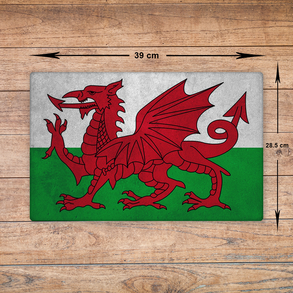 Wales Glass Chopping Board - Cutting Board Worktop Saver Welsh Large A3 Size